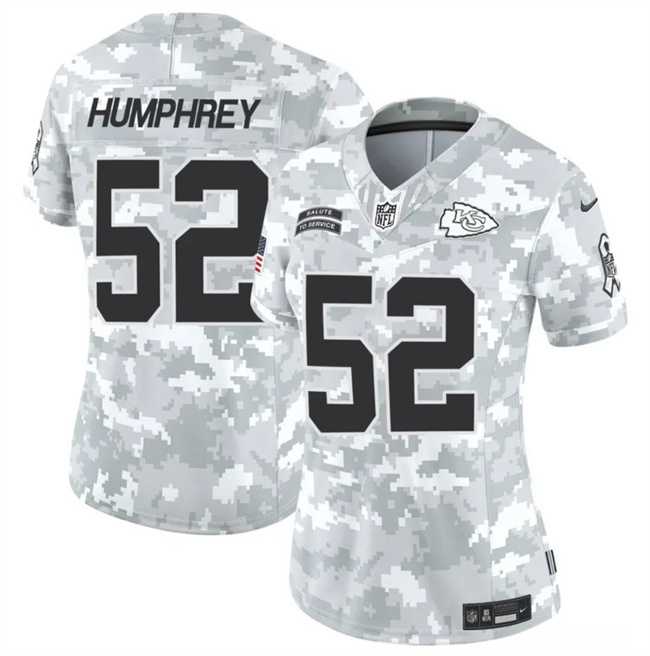 Womens Kansas City Chiefs #52 Creed Humphrey 2024 F.U.S.E Arctic Camo Salute To Service Limited Stitched Jersey Dzhi